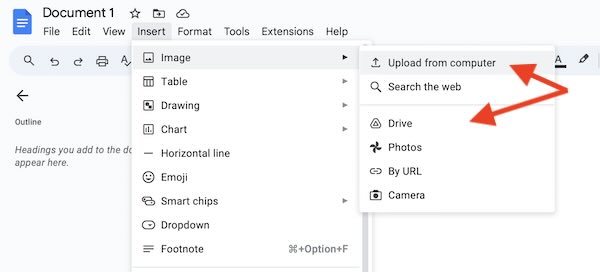 how to change the background on Google Docs to a picture