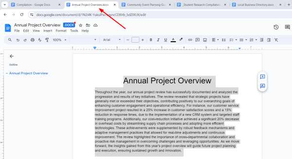 google docs print multiple at once