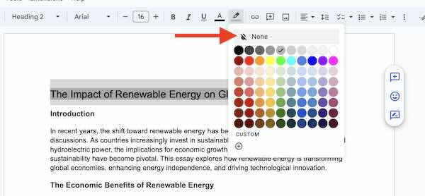 how to remove background from picture Google Docs