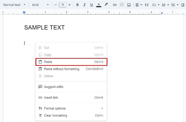 how to copy and paste in Google Docs and keep formatting