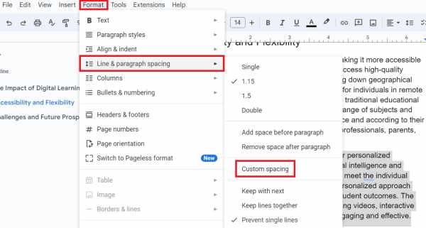 how to delete a blank page in Google Docs