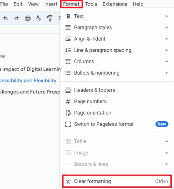 Google Docs blank page won't delete