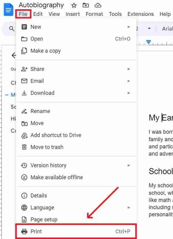 how to print front and back Google Docs