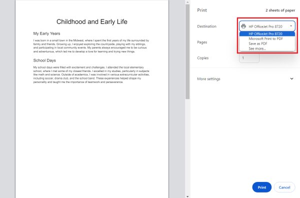 how to print on both sides of the paper Google Docs