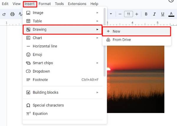 adding captions to images in Google Docs