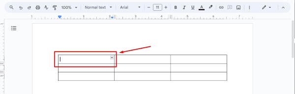 how to adjust table size in Google Docs