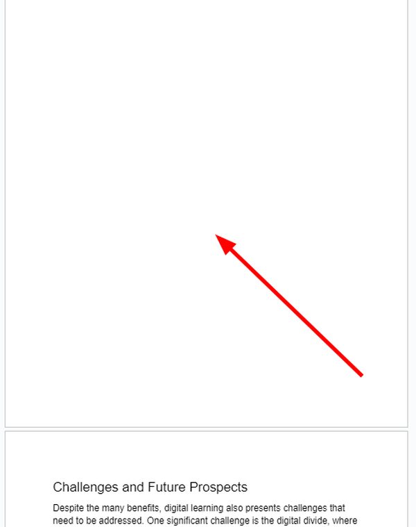 how to remove a blank page in Google Docs