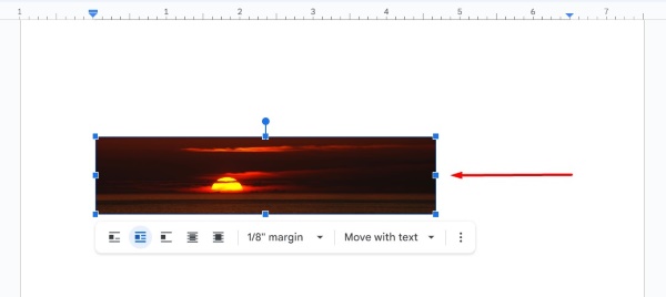 how to crop image on Google Docs