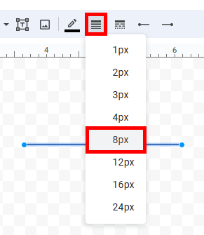 how to add a thick line in Google Docs