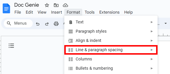 how to remove space between lines in Google Docs