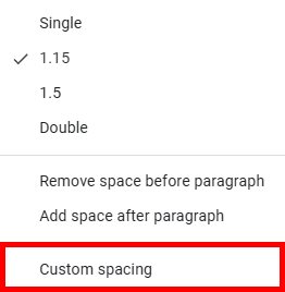 how to remove spaces between lines in Google Docs