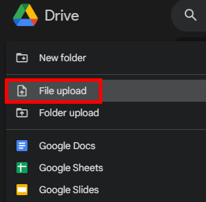 can't upload PDF to Google Docs