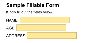 create fillable PDF from Google Docs