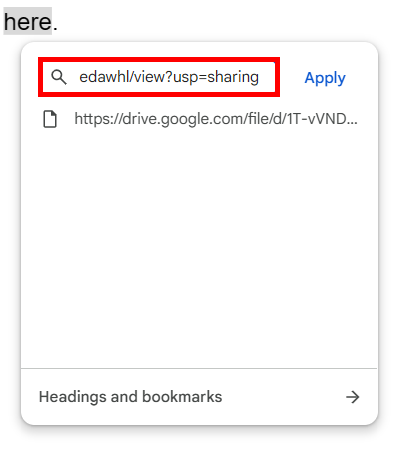 how to put a PDF link into Google Docs