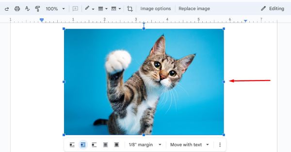 how to make an image transparent on Google Docs