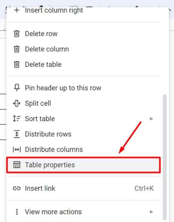 resize table Google Docs