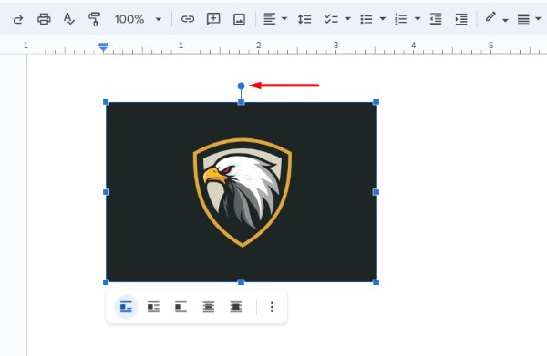 how to rotate an image in Google Docs