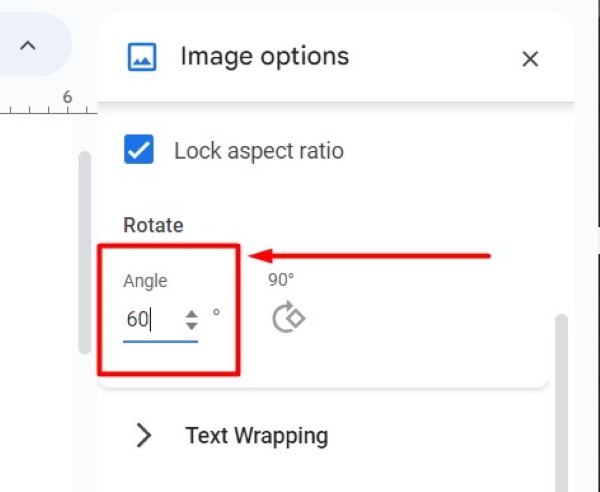 rotate image Google Docs