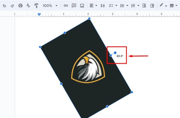 how to rotate an image on Google Docs