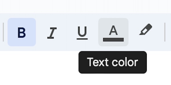 Google Docs set the default text color