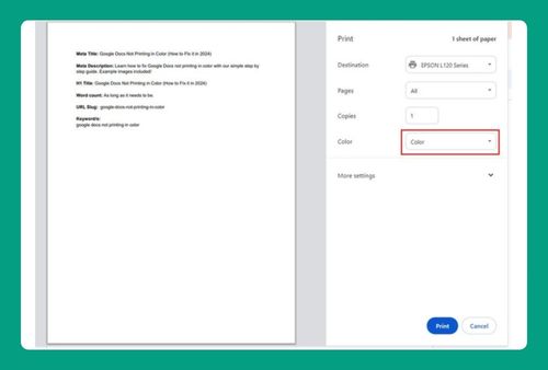 Google Docs Not Printing in Color (How to Fix It in 2025)