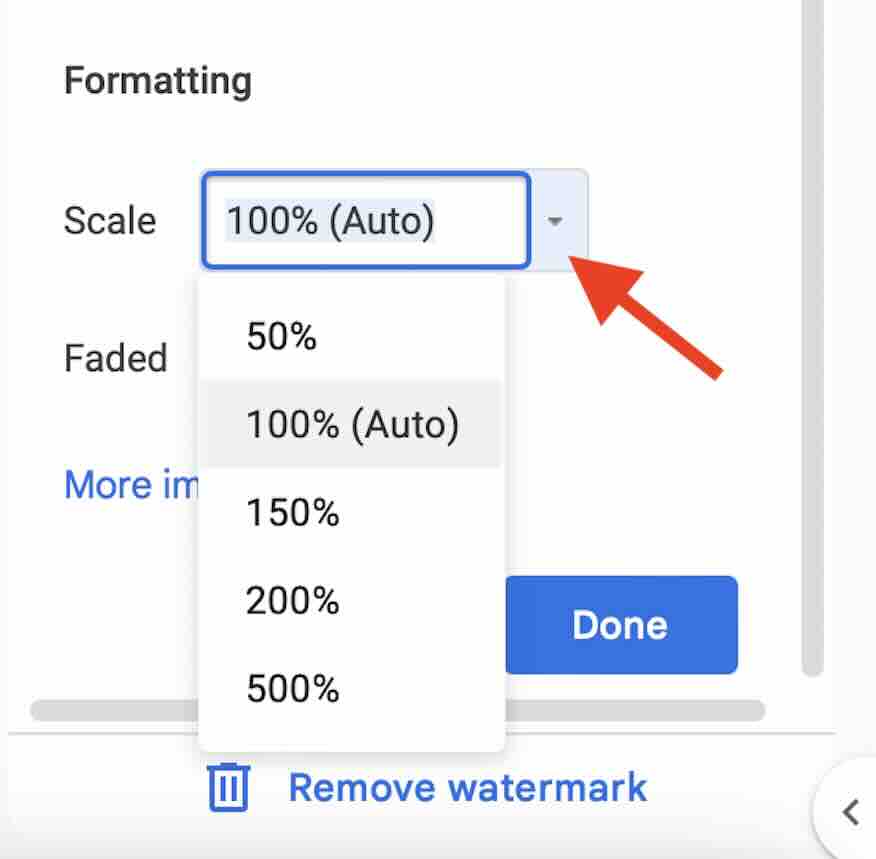 how to make an image a background Google Docs