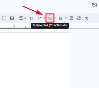 not working bullet points google docs