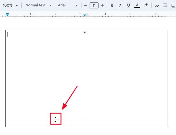 how to expand table google docs