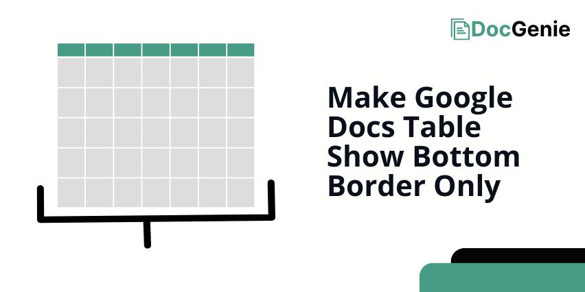 table show bottom border only google docs 