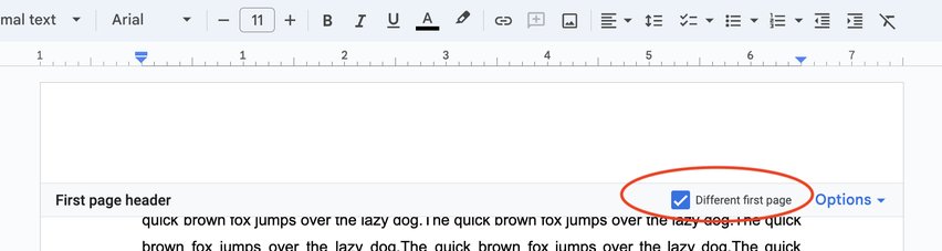 apa style headers google docs