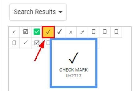 insert check mark in google docs