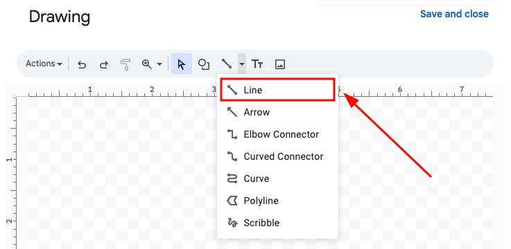 google docs vertical line