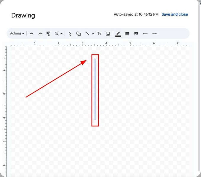 how to make vertical line in google docs