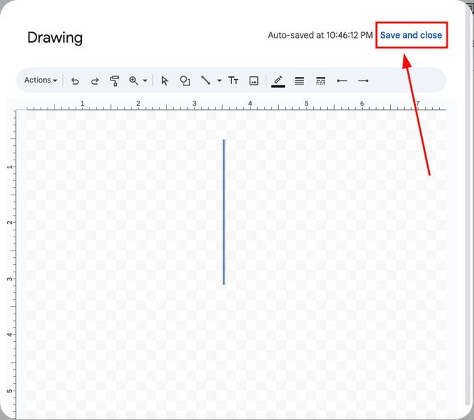 how to draw a vertical line in google docs