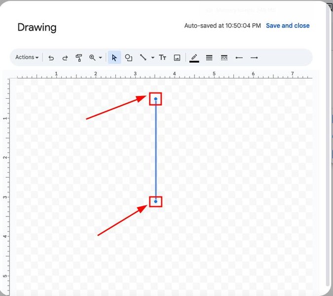 how do you insert a vertical line in google docs