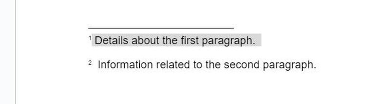 footnote number in google docs change