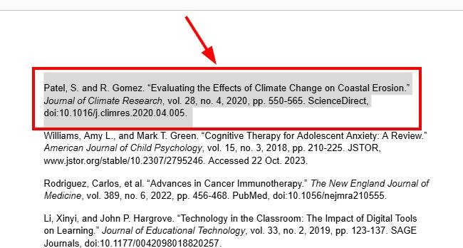 how to indent second line of citation in google docs