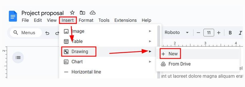 google docs down arrow 