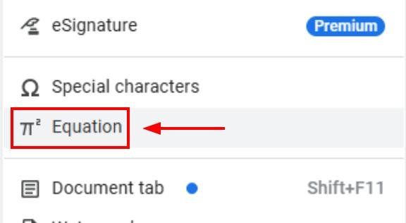 google docs put bar over letter