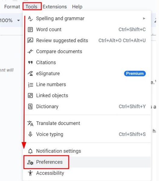 google docs turn off automatic numbering