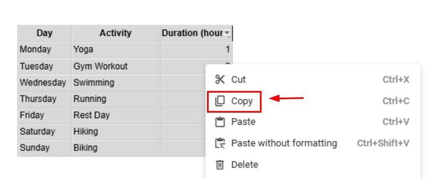 google docs table captions