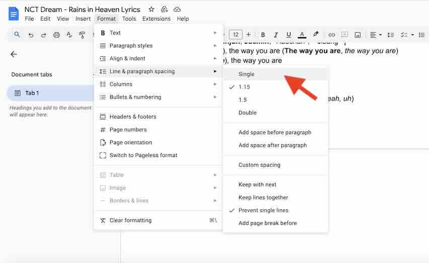 removing a blank page in google docs on mac