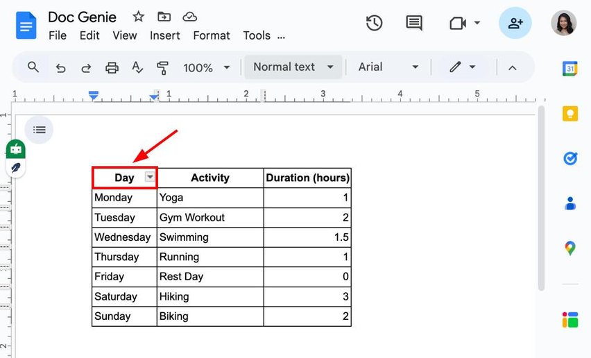 google docs table remove border