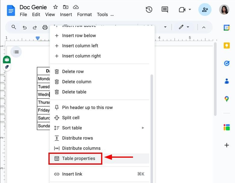 google docs remove borders from table