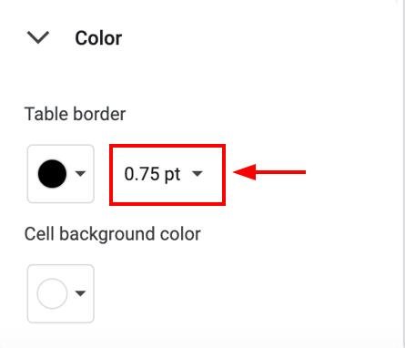 remove borders from table in google docs